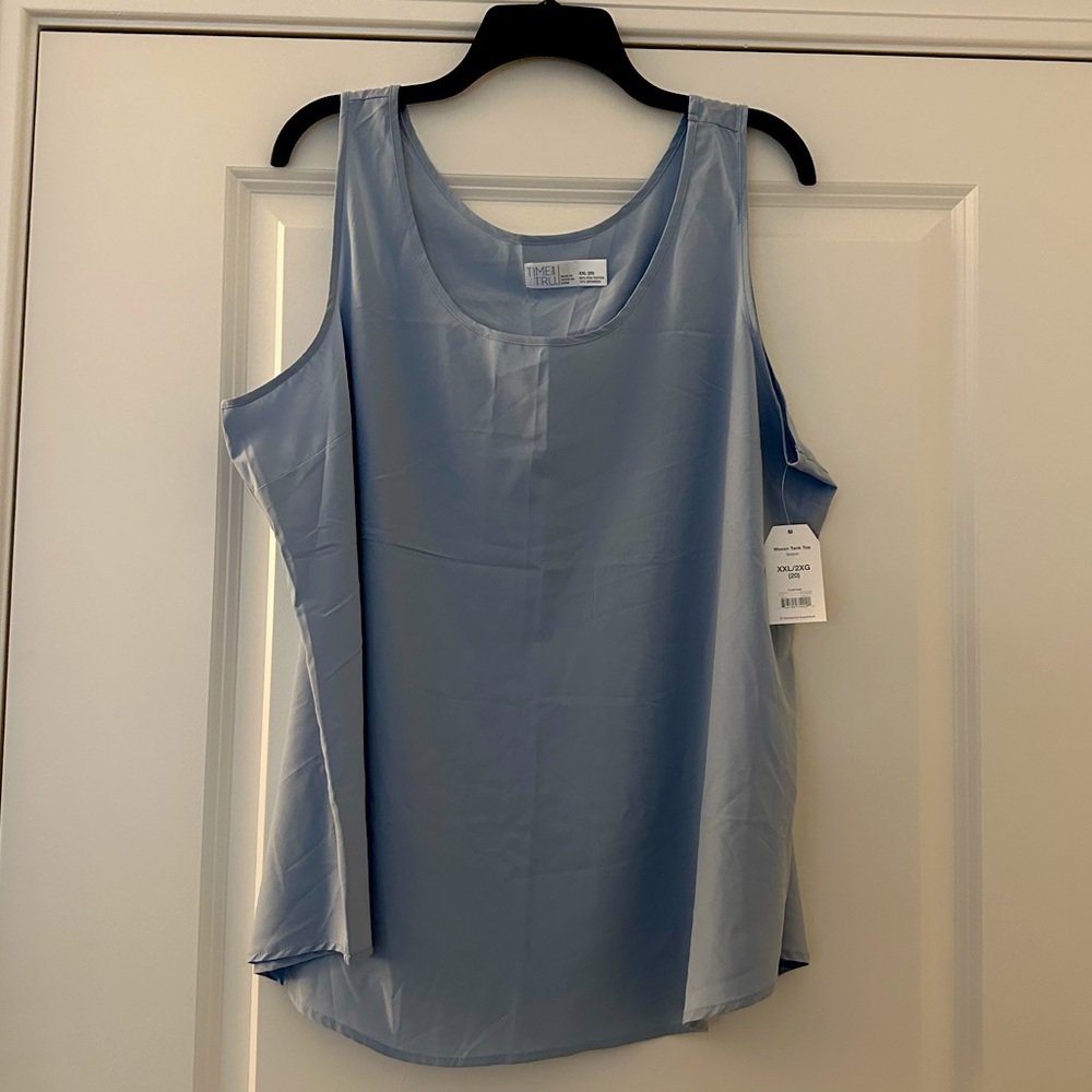NWT Powder Blue Time & Tru Fitted Sleeveless Blouse